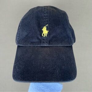 Polo Ralph Lauren Chino Sport Strap Back Hat, Navy Blue, Yellow Pony, One Size